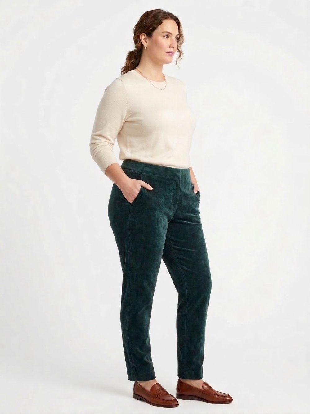 NWT Hilary Radley Velvet Pull-On Pants Dark